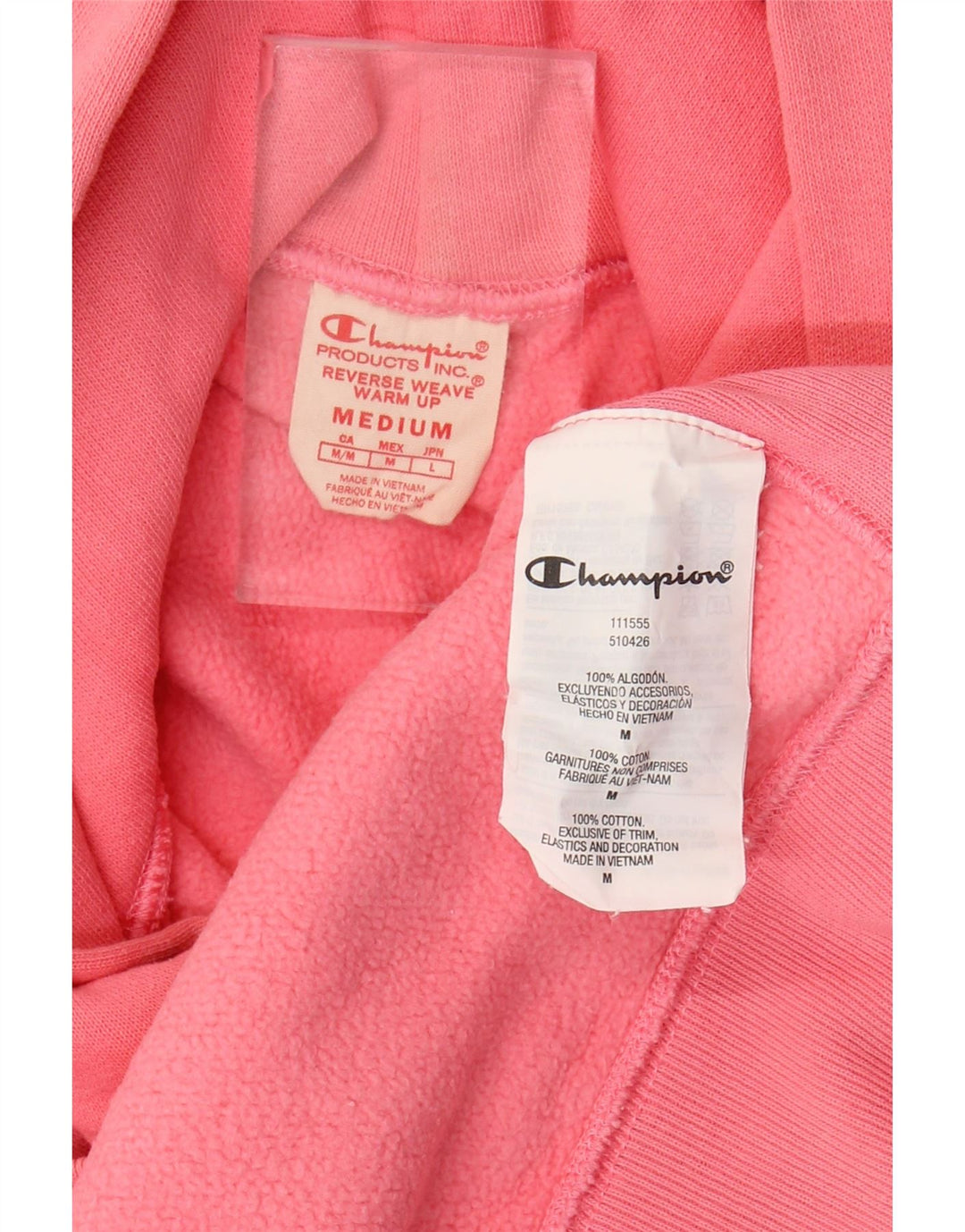 Felpa con cappuccio grafica Champion Reverse Weave da donna UK 14 Rosa medio
