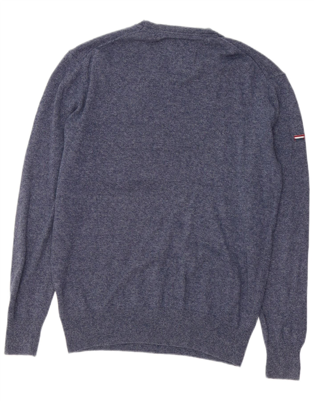 Maglione da uomo girocollo SUPERDRY in cotone screziato blu navy medio