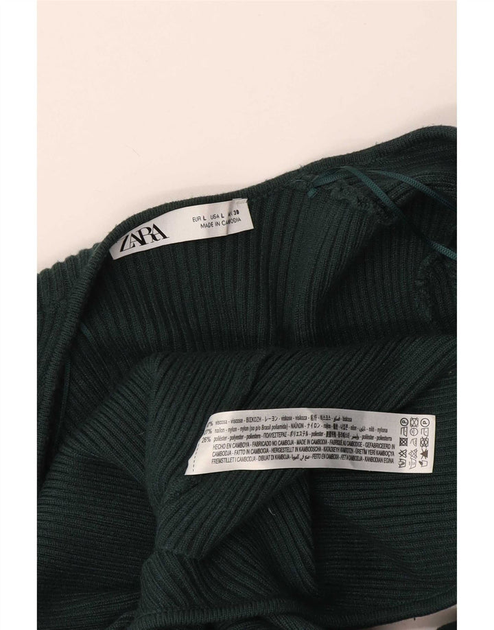 Top cardigan avvolgente da donna Zara UK 14 grande viscosa verde