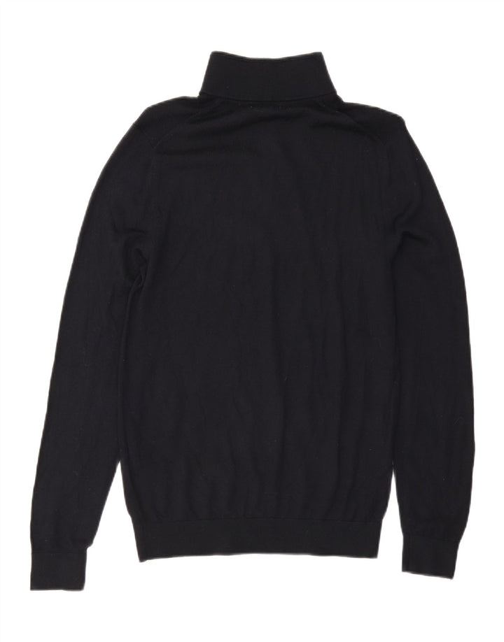 Maglione Reiss da uomo con zip e collo in lana nera media