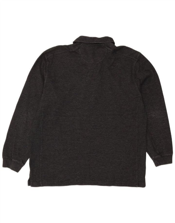 Polo da uomo a maniche lunghe IZOD XL in cotone nero