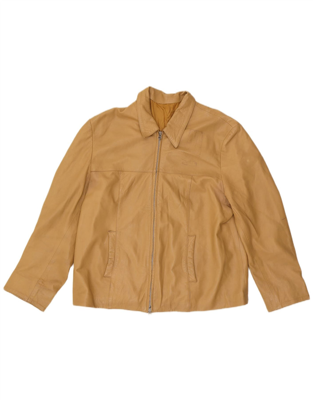 Giacca in Pelle Donna VINTAGE IT 52 2XL Pelle Beige