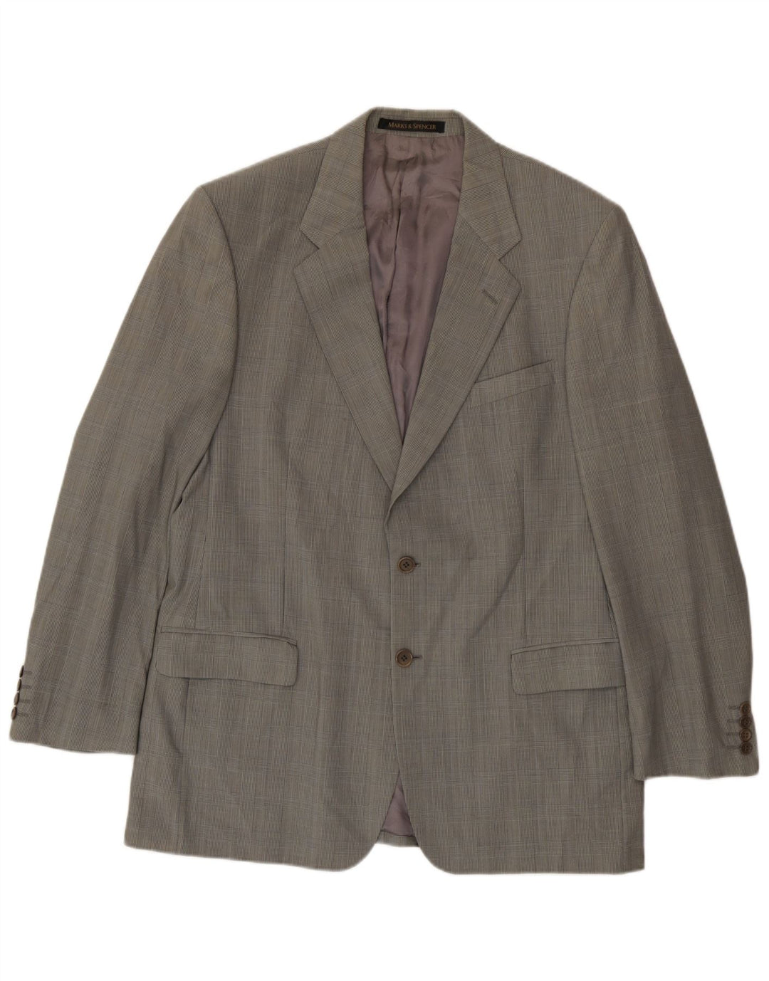 Giacca blazer a 2 bottoni Marks & Spencer da uomo UK 42 grande pied de poule verde