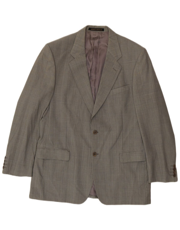 Giacca blazer a 2 bottoni Marks & Spencer da uomo UK 42 grande pied de poule verde