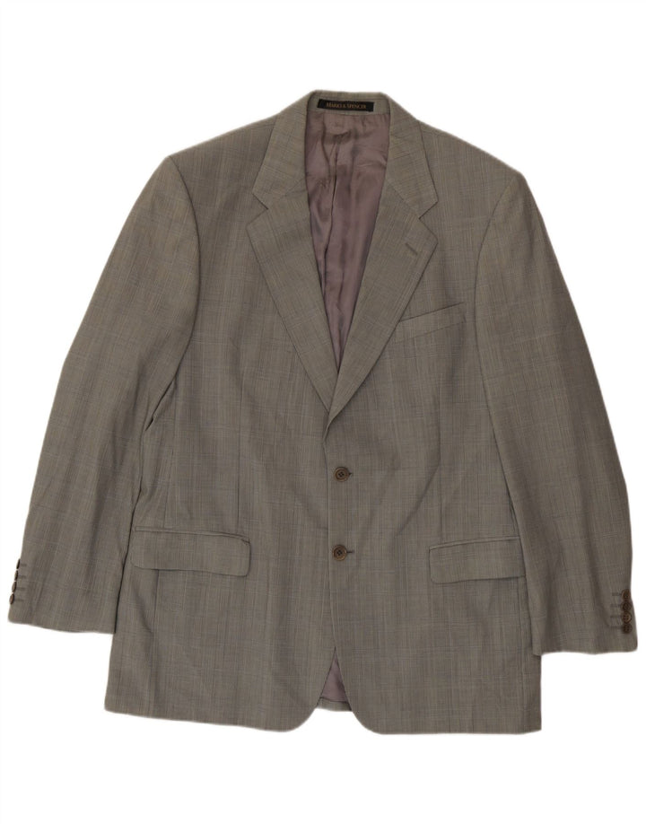 Giacca blazer a 2 bottoni Marks & Spencer da uomo UK 42 grande pied de poule verde