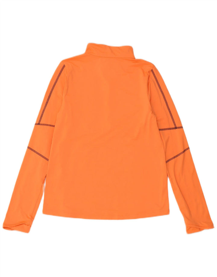 Maglia da ginnastica Under Armour da uomo con zip e collo, piccola, in poliestere arancione
