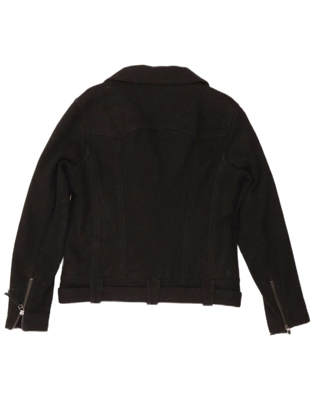 Giacca da motociclista da donna Levi's UK 14 lana nera media