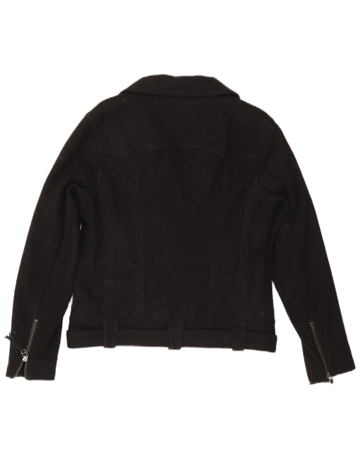 Giacca da motociclista da donna Levi's UK 14 lana nera media