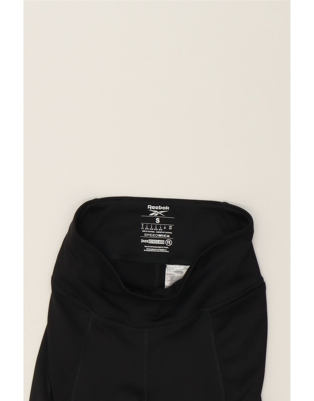 REEBOK Womens Capri Tracksuit Trousers UK 8/10 Small  Black Polyester Vintage Reebok and Second-Hand Reebok from Messina Hembry 