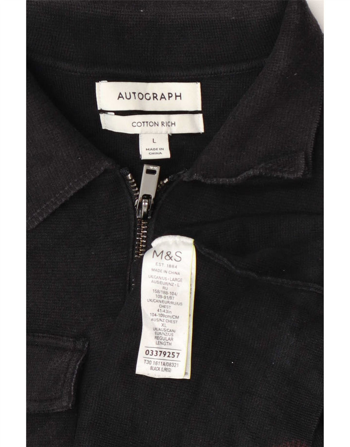 Maglione cardigan da uomo Marks & Spencer grande cotone nero