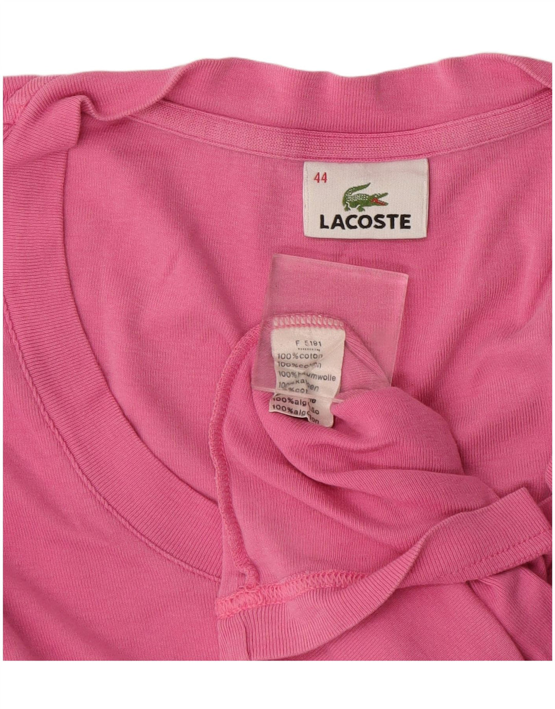 T-shirt da donna Lacoste taglia 44 grande in cotone rosa