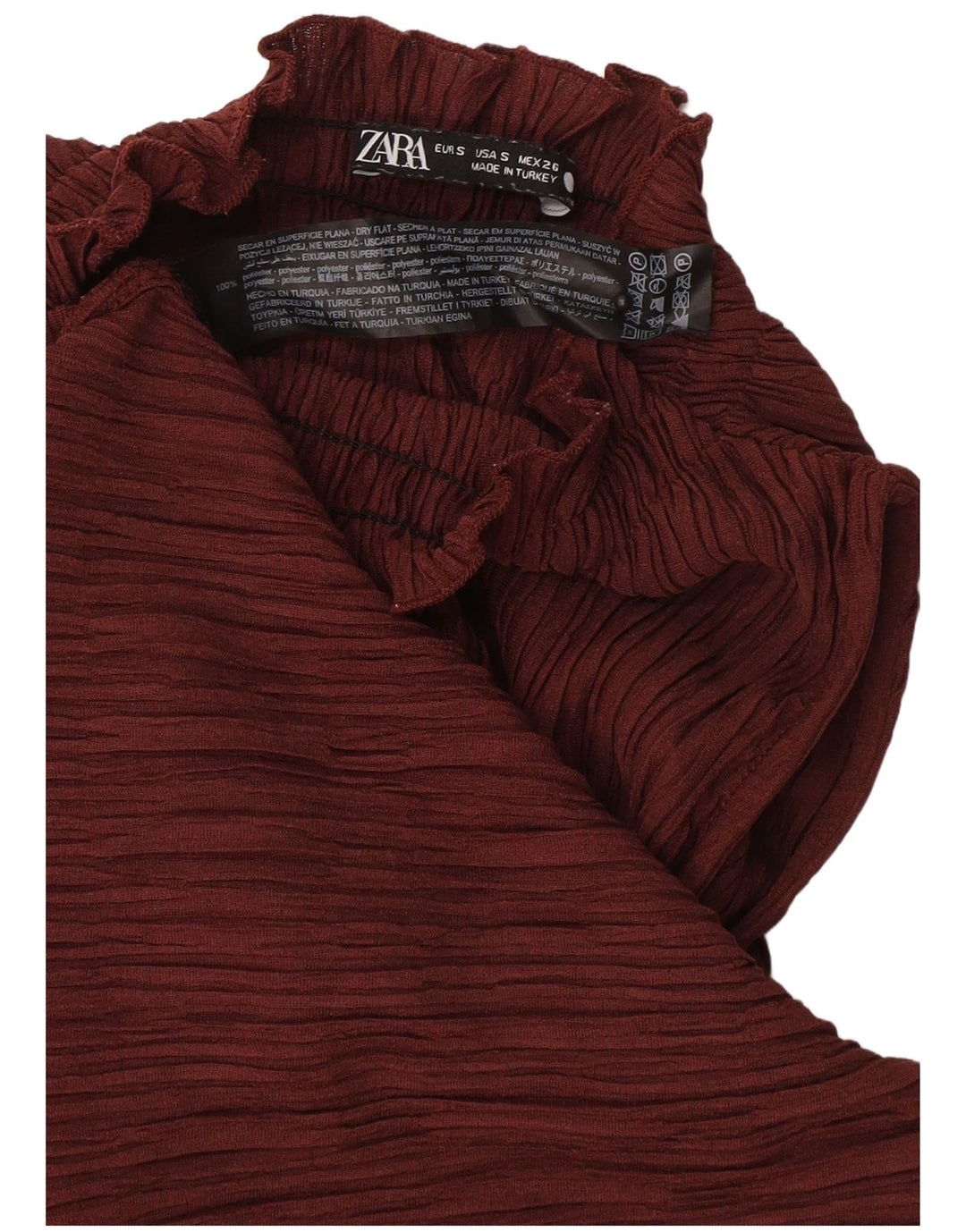 Top alla caviglia da donna Zara UK 10 piccolo bordeaux in poliestere