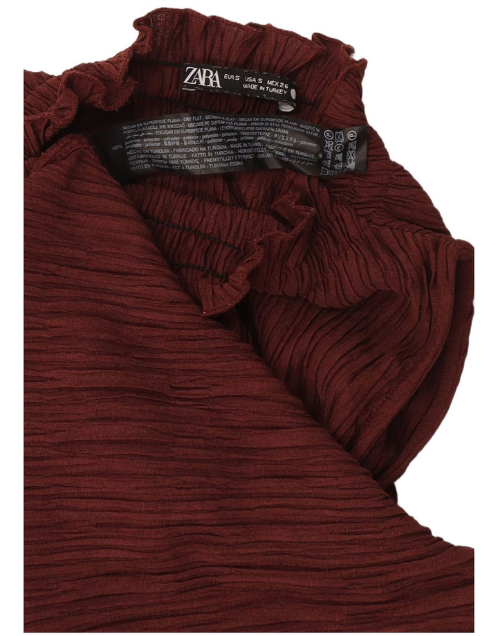 Top alla caviglia da donna Zara UK 10 piccolo bordeaux in poliestere