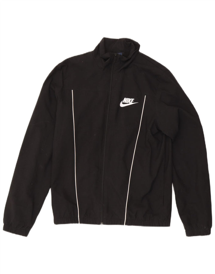 Giacca superiore della tuta da uomo Nike, poliestere a righe nere medie