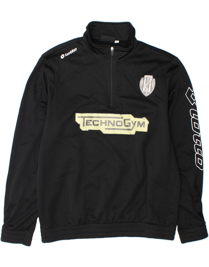 LOTTO Mens Graphic Zip Neck Pullover Tracksuit Top XL Black Polyester Vintage Lotto and Second-Hand Lotto from Messina Hembry 