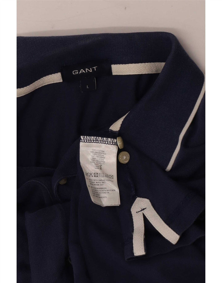 Polo da uomo Gant grande in cotone blu navy