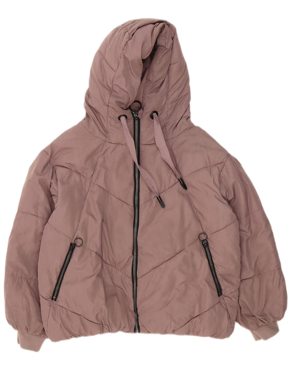 Giacca imbottita oversize con cappuccio da donna Zara UK 6 XS poliestere viola