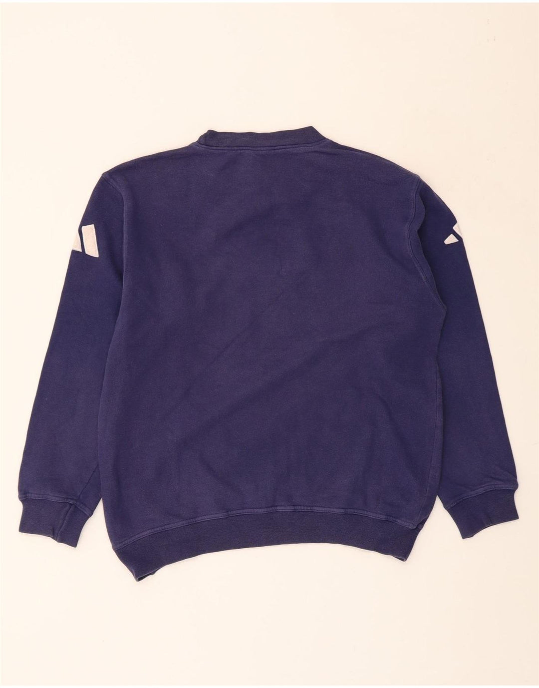 ADIDAS Boys Graphic Sweatshirt Jumper 13-14 Years Navy Blue Vintage Adidas and Second-Hand Adidas from Messina Hembry 