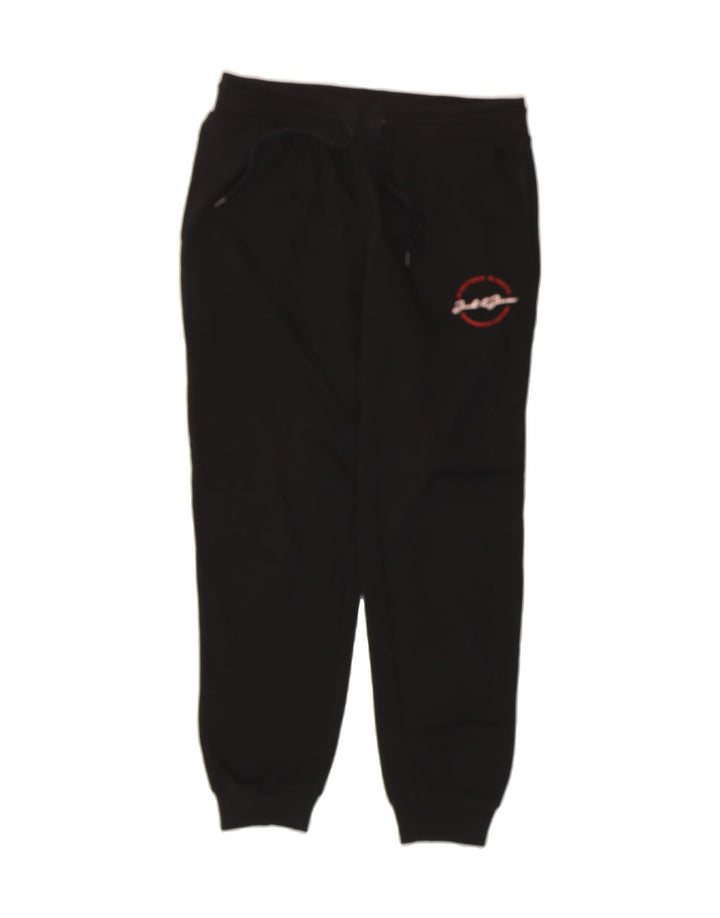 JACK & JONES Mens Tracksuit Trousers Joggers Medium Black Cotton Vintage Jack & Jones and Second-Hand Jack & Jones from Messina Hembry 