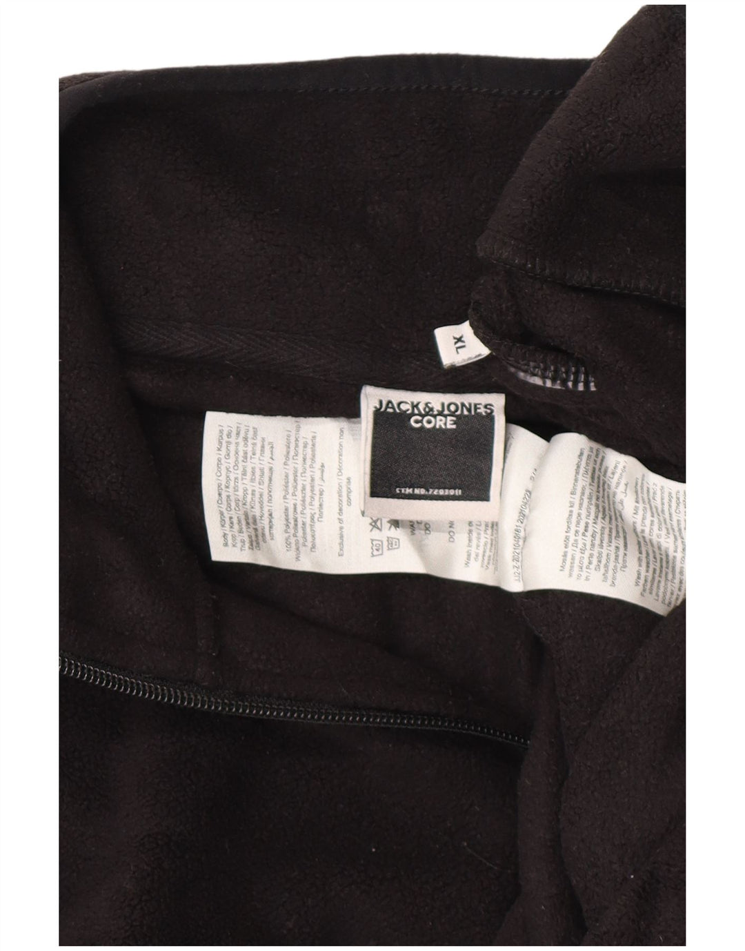 JACK & JONES Maglione in pile da uomo con collo con zip XL poliestere nero