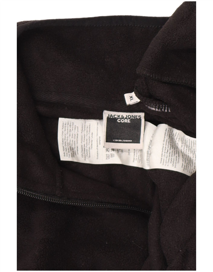 JACK & JONES Maglione in pile da uomo con collo con zip XL poliestere nero
