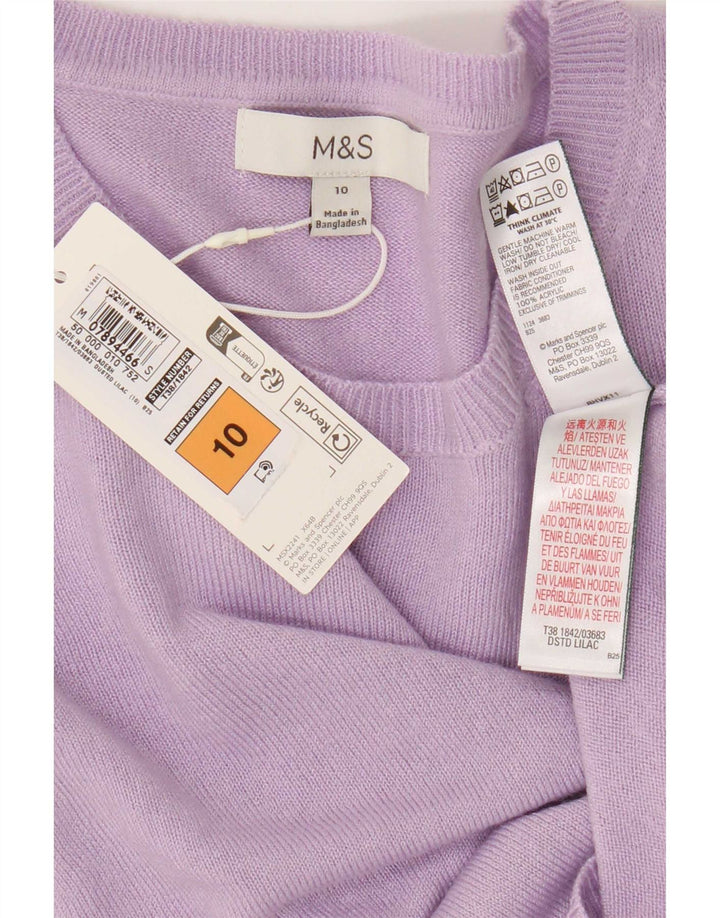 Maglione maglione girocollo da donna Marks & Spencer UK 10 piccolo viola