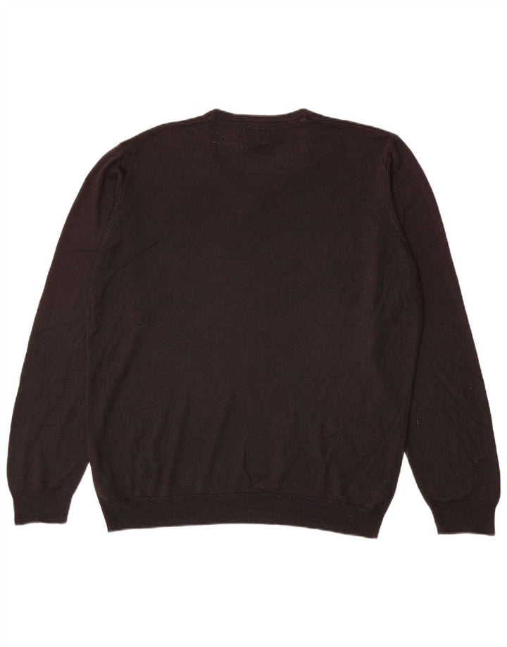 Maglione maglione con scollo a V da uomo Marks & Spencer XL acrilico nero