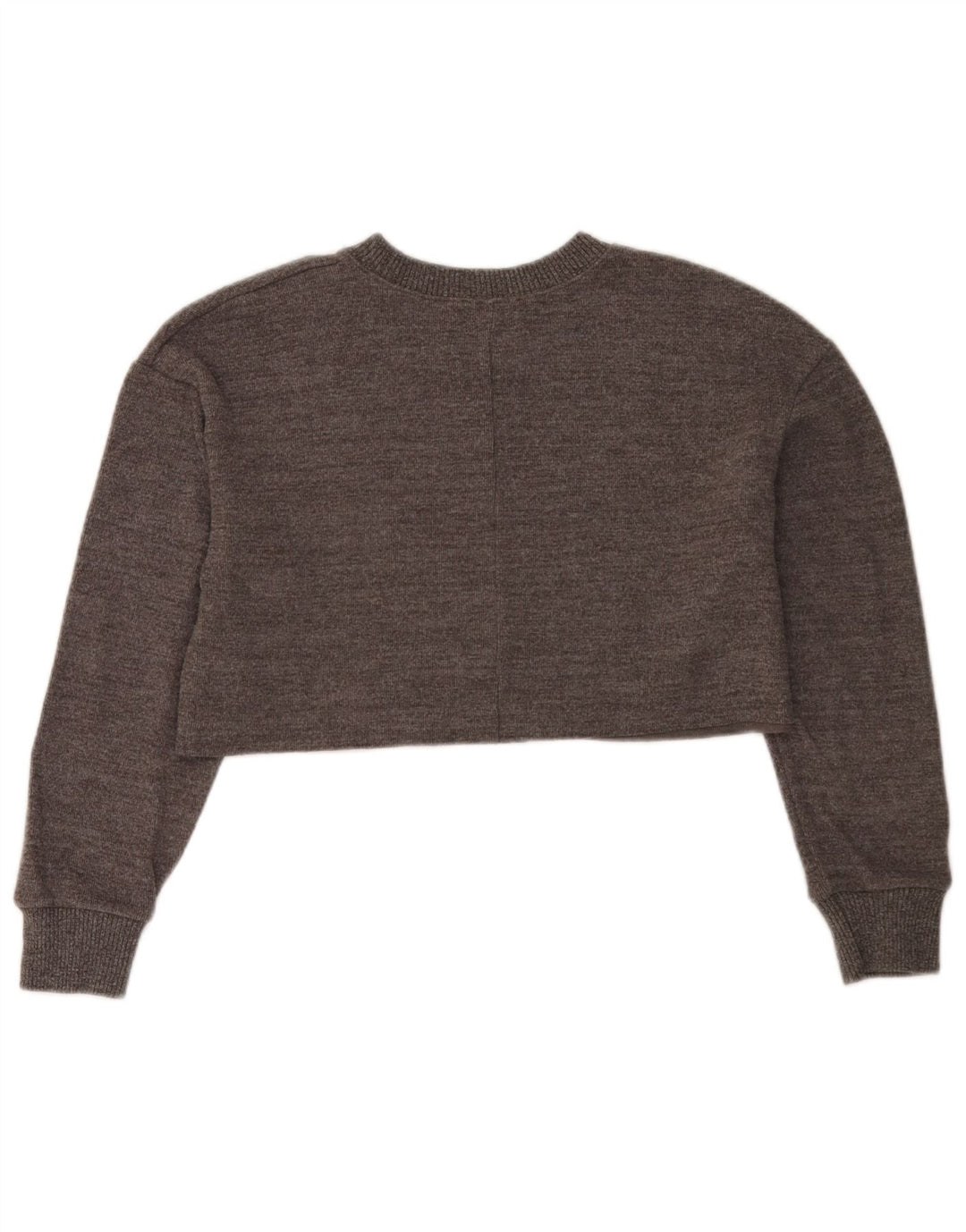 Top corto oversize da donna Zara a maniche lunghe UK 10 piccolo in cotone marrone