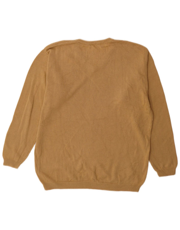 Maglione da uomo con scollo a V Fred Perry XL in cotone beige