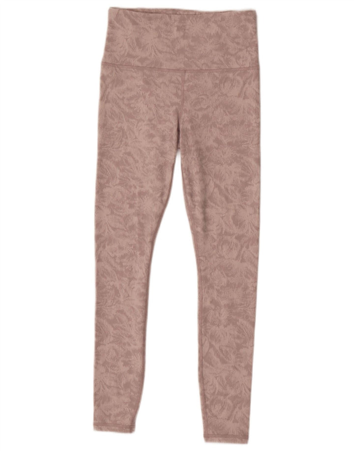 Leggings da donna con motivo astratto Athleta UK 8 piccoli in nylon rosa