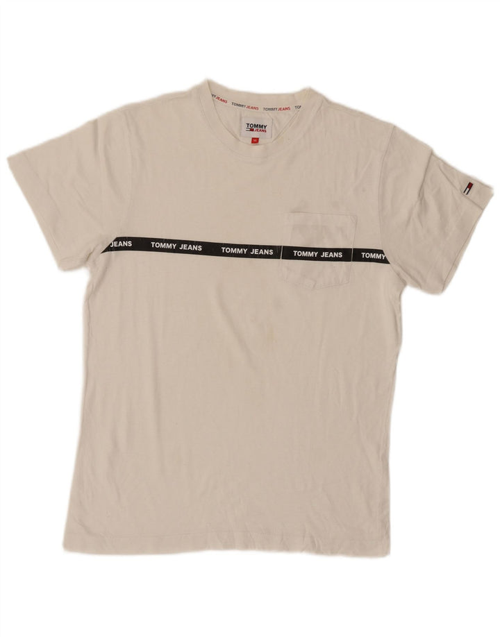 TOMMY HILFIGER T-shirt grafica da uomo XS bianca