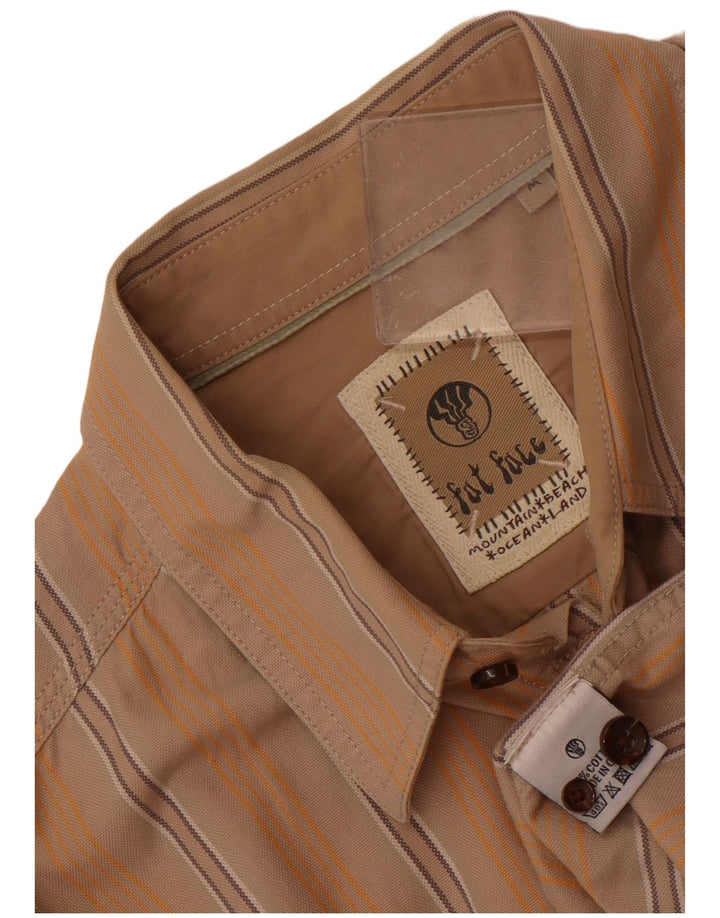 Camicia da uomo Fat Face in cotone a righe beige medio