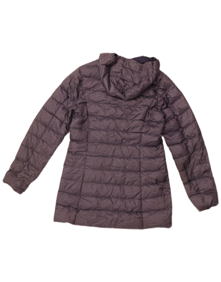Cappotto imbottito con cappuccio da donna EDDIE BAUER UK 10 piccolo poliestere blu navy