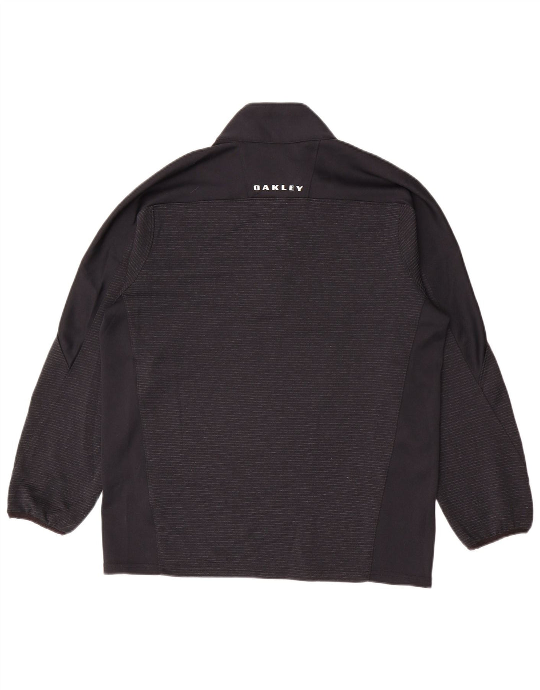 Maglia da ginnastica da uomo Oakley con zip e collo, media, a righe nere