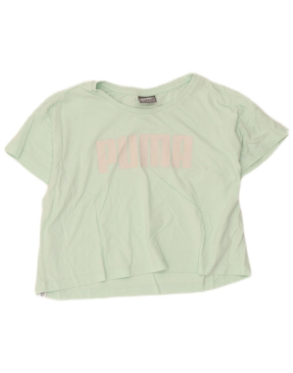 Puma T-shirt grafica oversize corta da donna Top UK 10 Small Verde