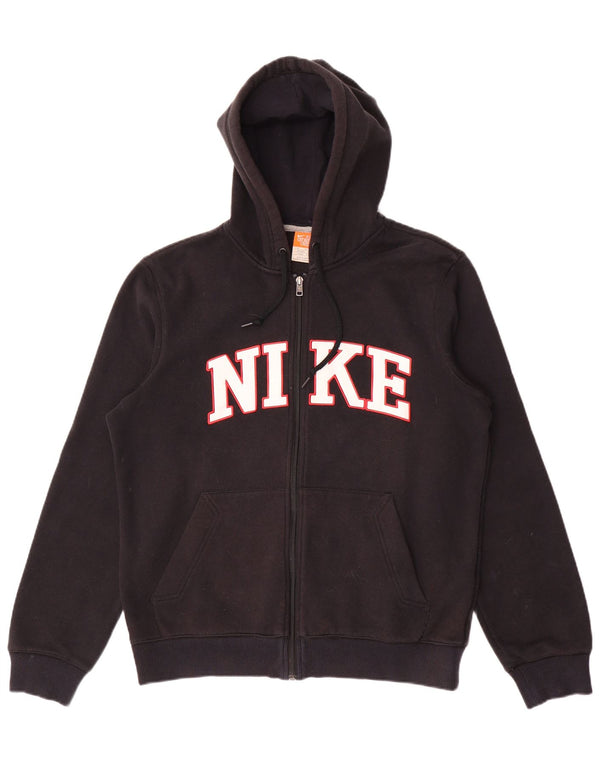 Felpa con cappuccio e zip grafica da uomo Nike UK 38/40 cotone nero medio