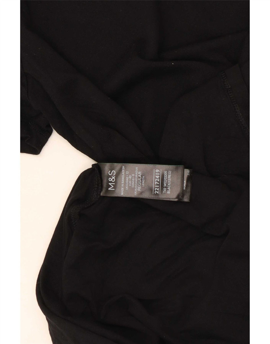 Abito a trapezio da donna Marks & Spencer UK 12 cotone nero medio
