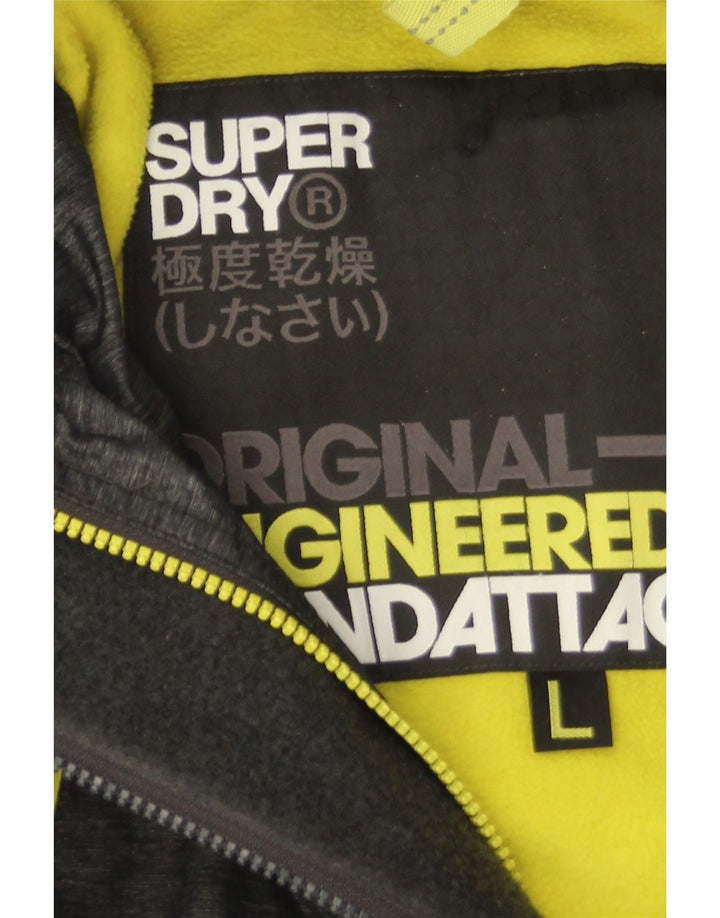 Giacca a vento con cappuccio da uomo Superdry Windattacker UK 40 Large in nylon grigio