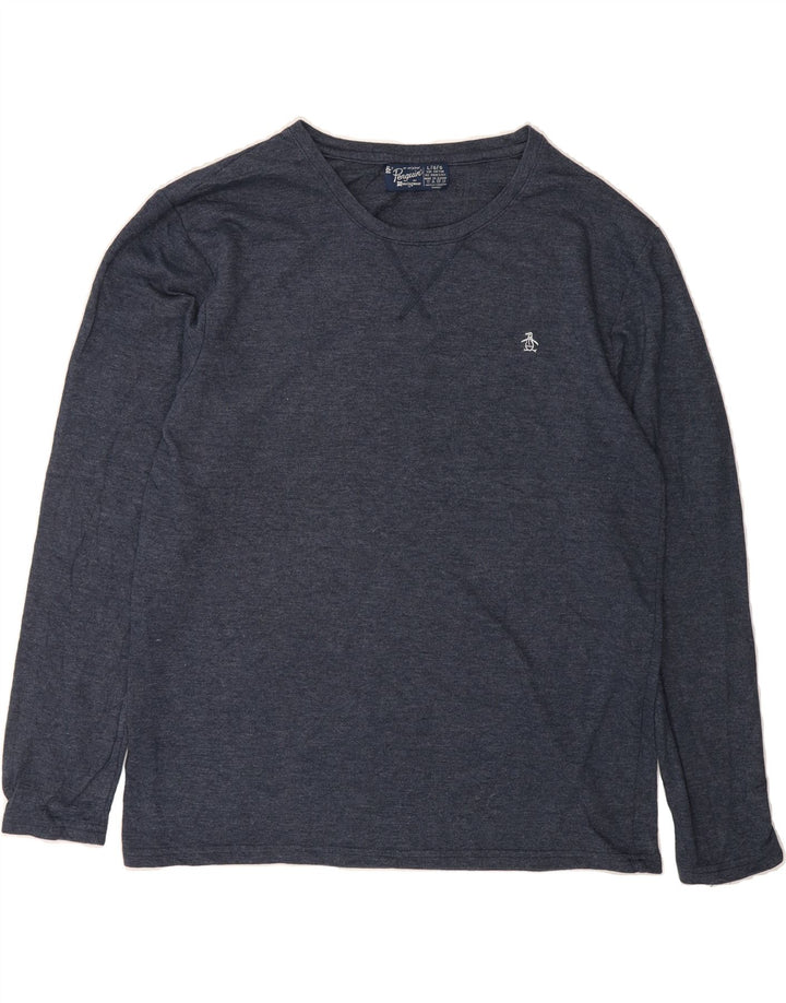 PENGUIN Mens Top Long Sleeve Large Navy Blue Cotton Vintage Penguin and Second-Hand Penguin from Messina Hembry 