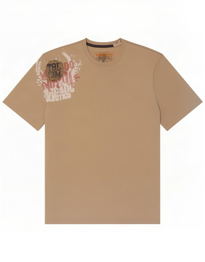 T-shirt grafica da uomo Timberland Top in cotone beige medio