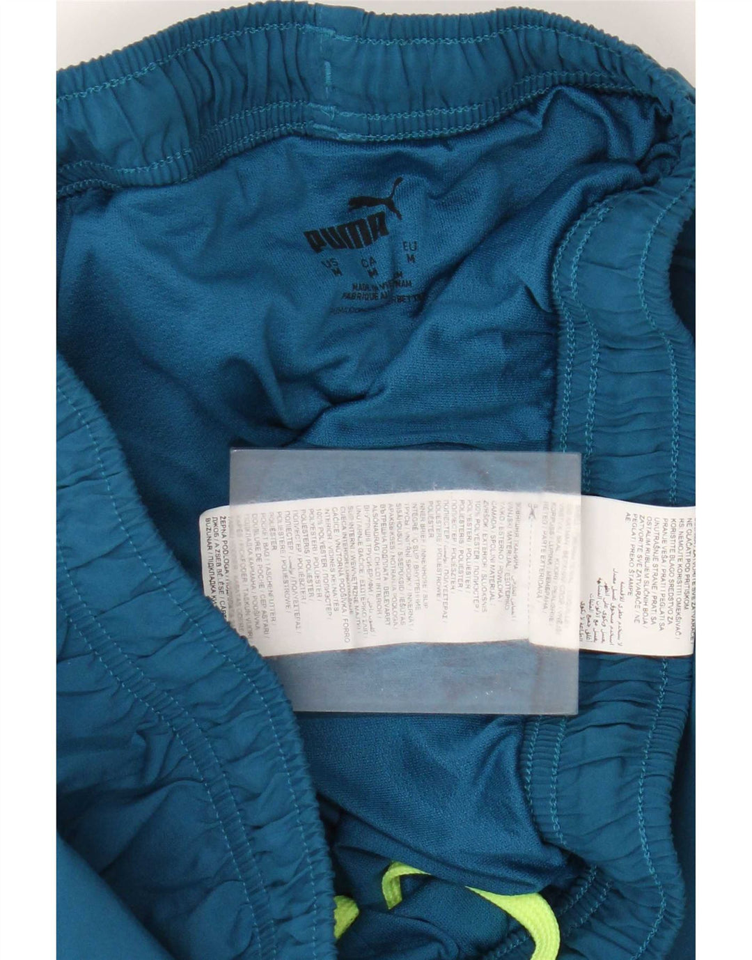 Pantaloncini sportivi da uomo Puma in poliestere color block blu medio