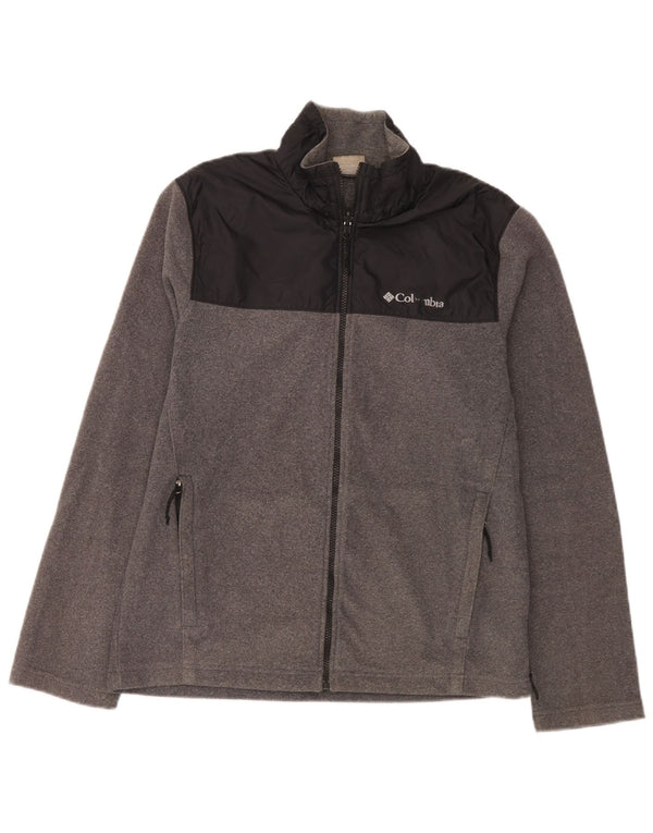 Giacca in pile da uomo Columbia UK 38 Poliestere color block grigio medio