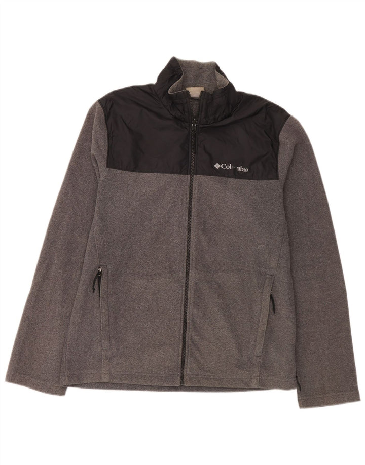 Giacca in pile da uomo Columbia UK 38 Poliestere color block grigio medio
