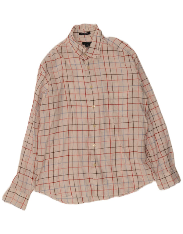 Camicia Gant da uomo slim fit XL in lino bianco a quadri