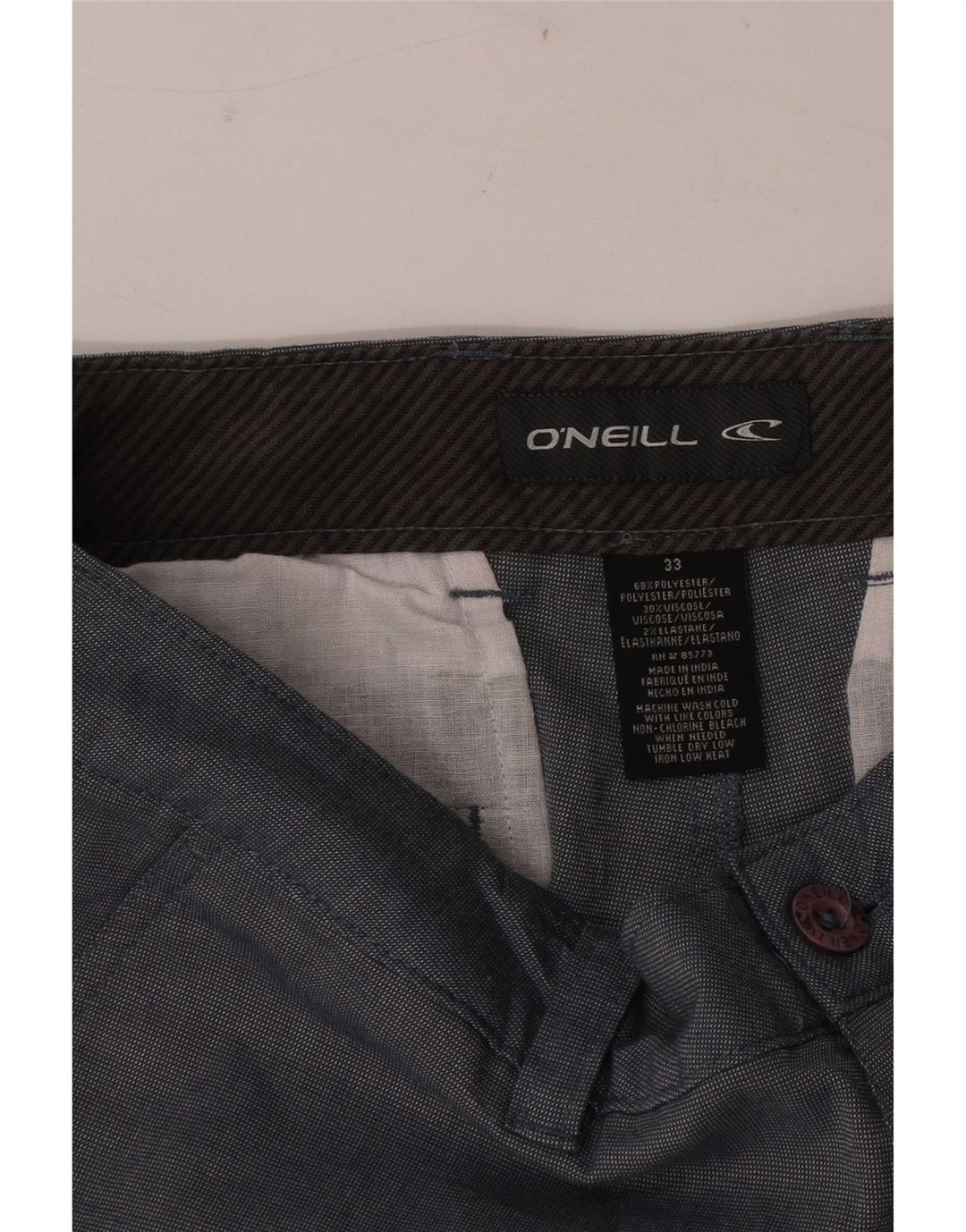Pantaloncini chino da uomo O'Neill W33 cotone color block grigio medio