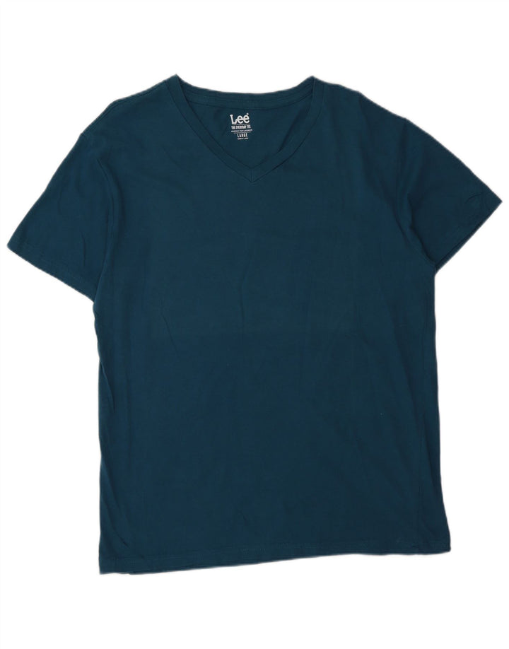 Maglietta da uomo Lee Top grande in cotone blu