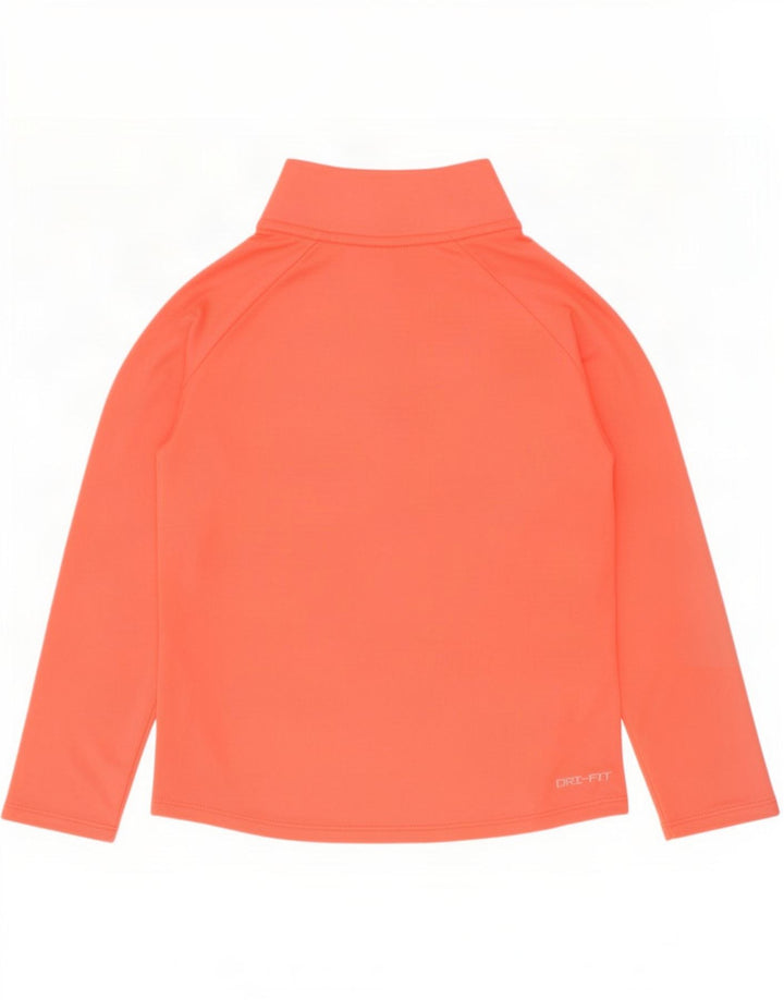Top della tuta pullover Nike Dri Fit con zip e collo per ragazze, 6-7 anni, grande, arancione