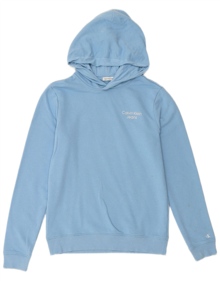 CALVIN KLEIN JEANS Maglia con cappuccio da bambino 15-16 anni in cotone blu