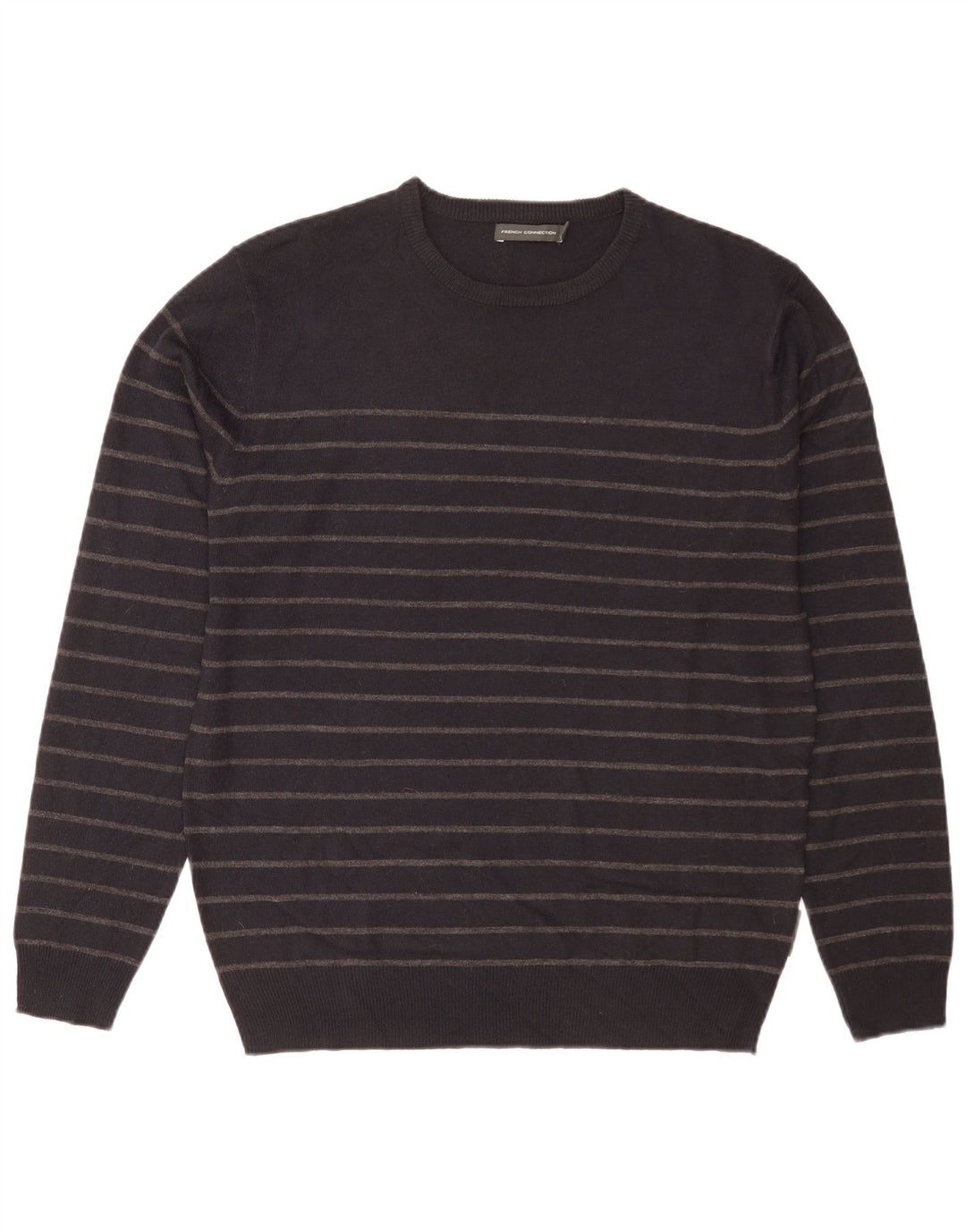 Maglione da uomo girocollo French Connection, grande acrilico a strisce nere
