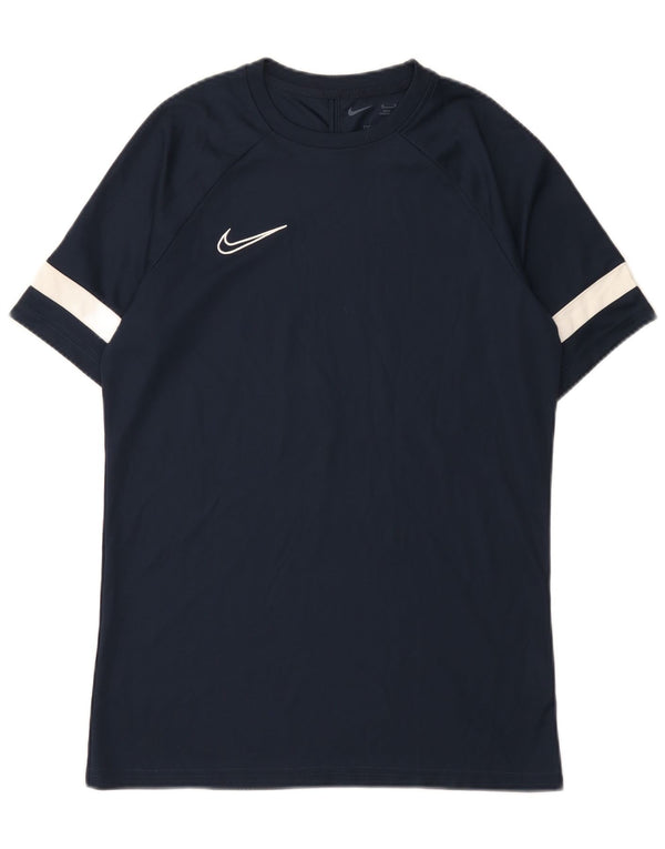 T-shirt Nike da uomo Dri Fit, top in poliestere color block medio blu navy